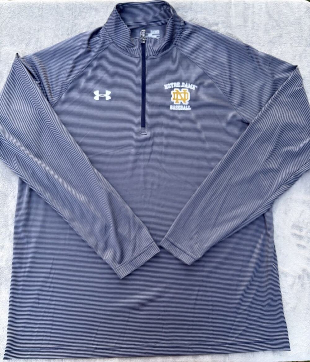 Notre Dame Baseball Quarter Zip Sweater Under Armour Size XL